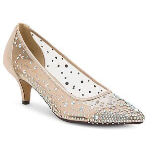 Lady Couture Women's Silk Embellished Pumps - Champagne - Size 40 (10)